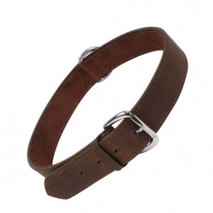 Collier Cuir Liso Marron