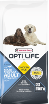 VERSELE LAGA OPTI LIFE ADULT STERILISE/LIGHT MEDIUM & MAXI